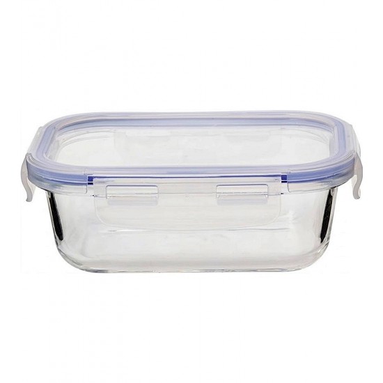 Pote Hermético 600ml Retangular De Vidro Borossilicato